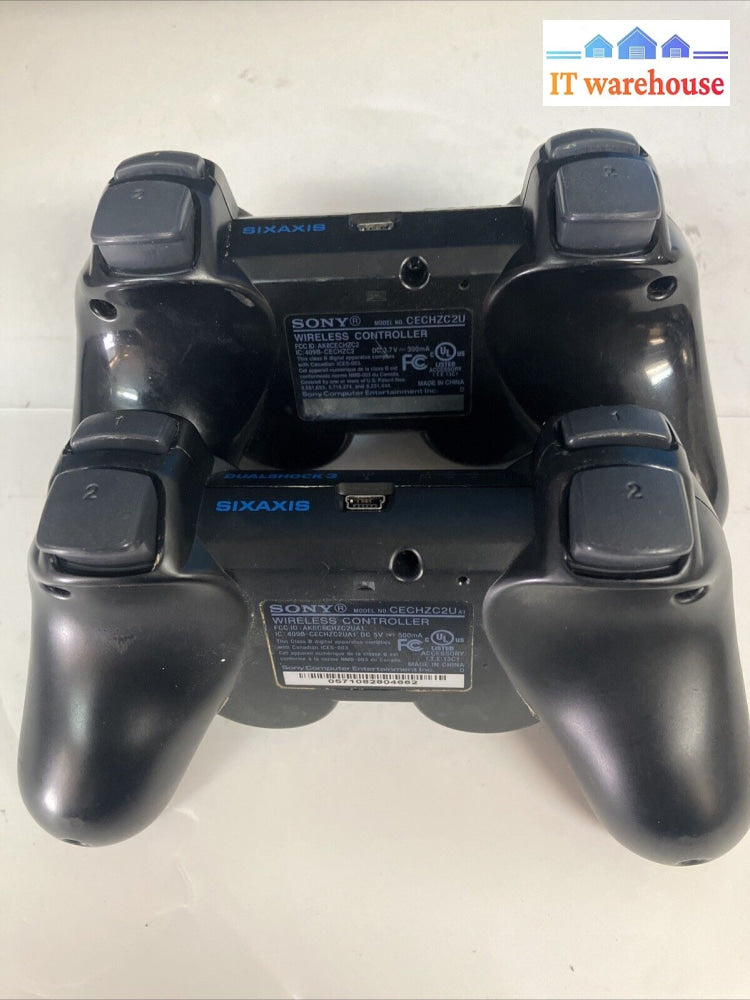 Sony Playstation 3 Ps3 Slim Cech-2001B 250Gb Black Console With 2 Controllers ~