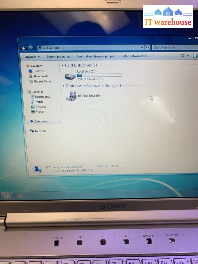 Sony Vaio PCG-5L2L 14" Intel C2D T5750 3GB 250G Windows 7 Home (French keyboard)
