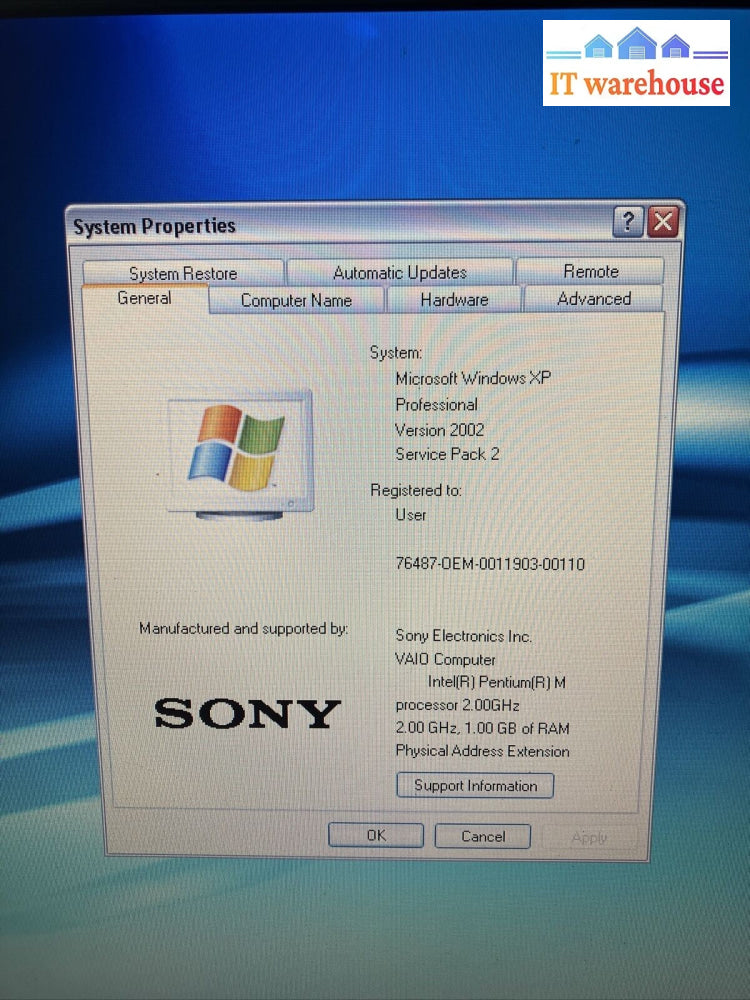Sony VAIO PCG-791L 15.6" Laptop Pentium M CPU, 1GB RAM, 100GB HDD, Windows XP ~