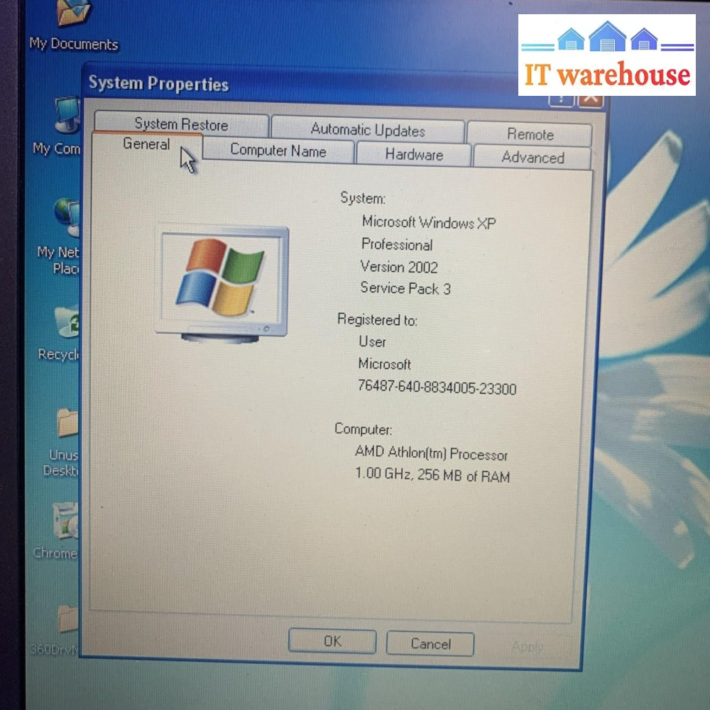 Sony Vaio PCG-9B3L AMD Athlon 4 1000MHz 256MB RAM 20GB HD Windows XP SP3