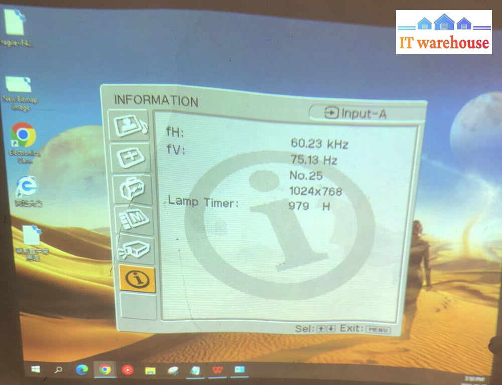 +Sony VPL-ES1 Multimedia Video Projector 979 LAMP HOURS NO REMOTE NO CABLE