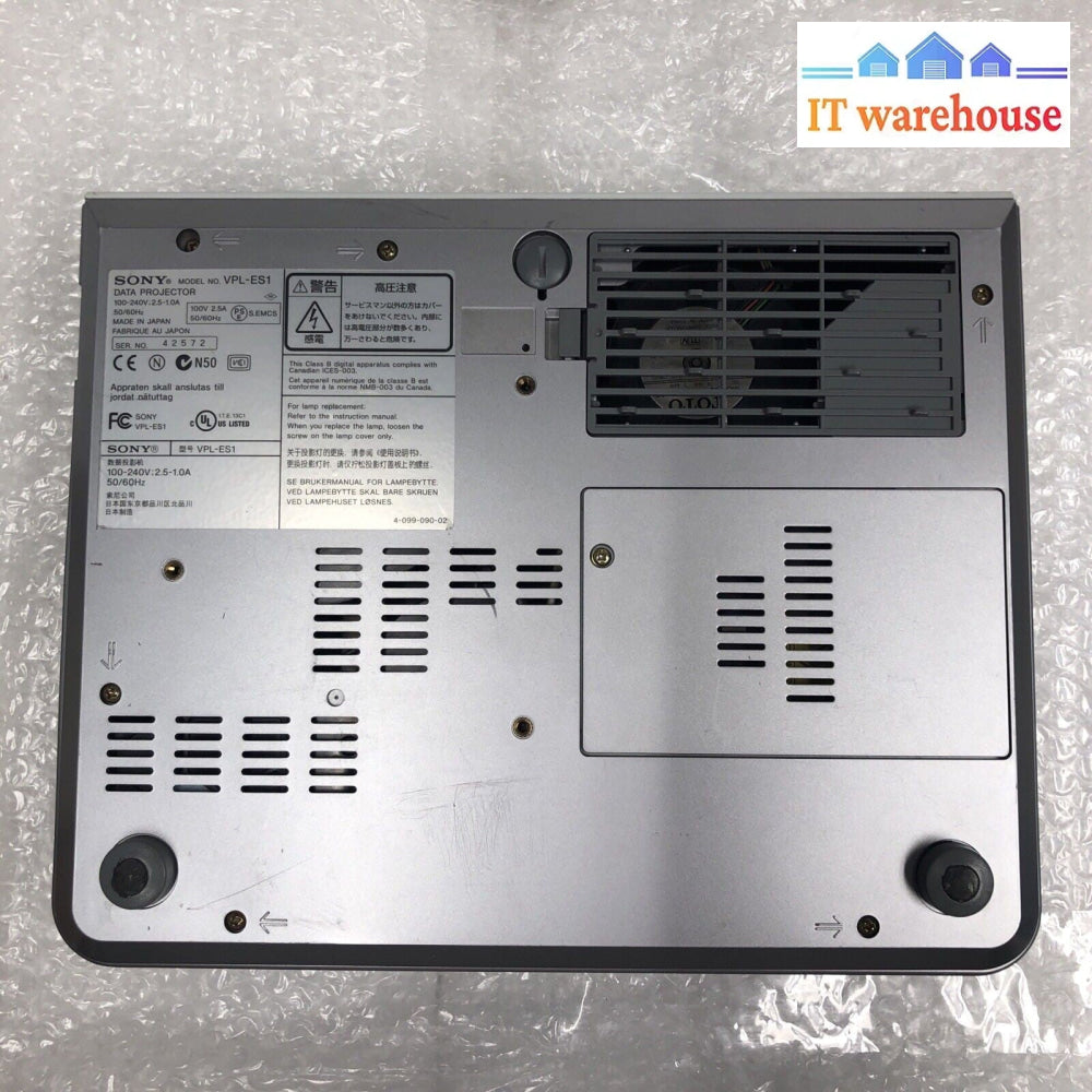 +Sony VPL-ES1 Multimedia Video Projector 979 LAMP HOURS NO REMOTE NO CABLE