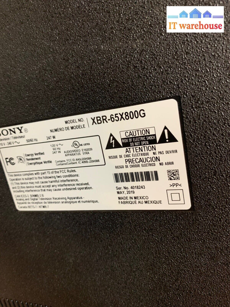 Sony XBR-75X800G XBR-65X800G XBR-55X800G Main Board A-5000-996-A