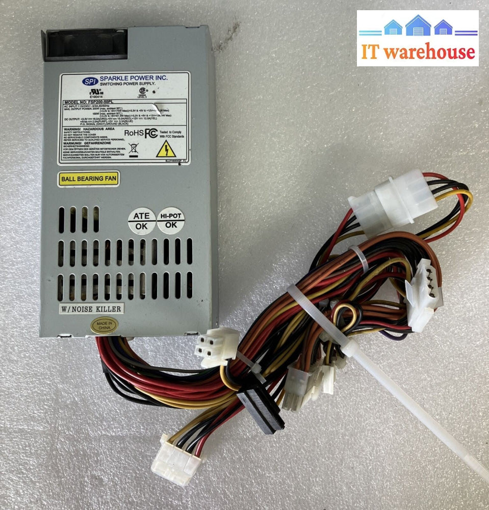 SPI FSP200-50PL-B 200W Flex ATX 20-Pin & 4-Pin CPU SFF (15x8x4cm) Power Supply ~