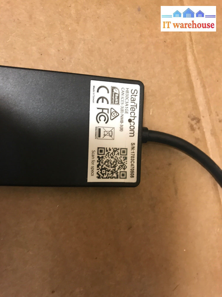 StarTech 3-Port USB 3.0 Hub with Gigabit Ethernet, USB-C (HB30C3A1GE)