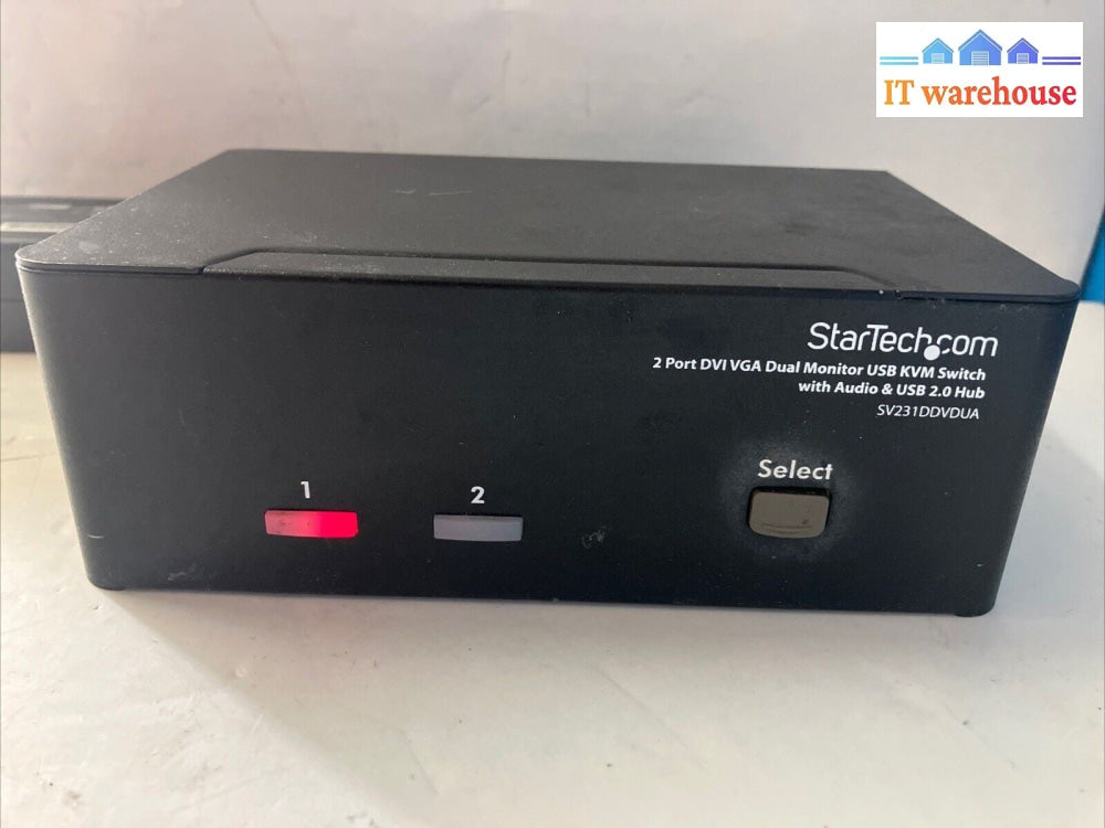 Startech C4E1E7ZG37F 2-Port Dual USB KVM Switch USB Hub With Power Adapter ~