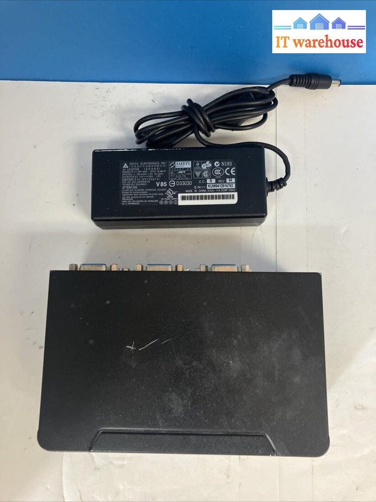 Startech C4E1E7ZG37F 2-Port Dual USB KVM Switch USB Hub With Power Adapter ~