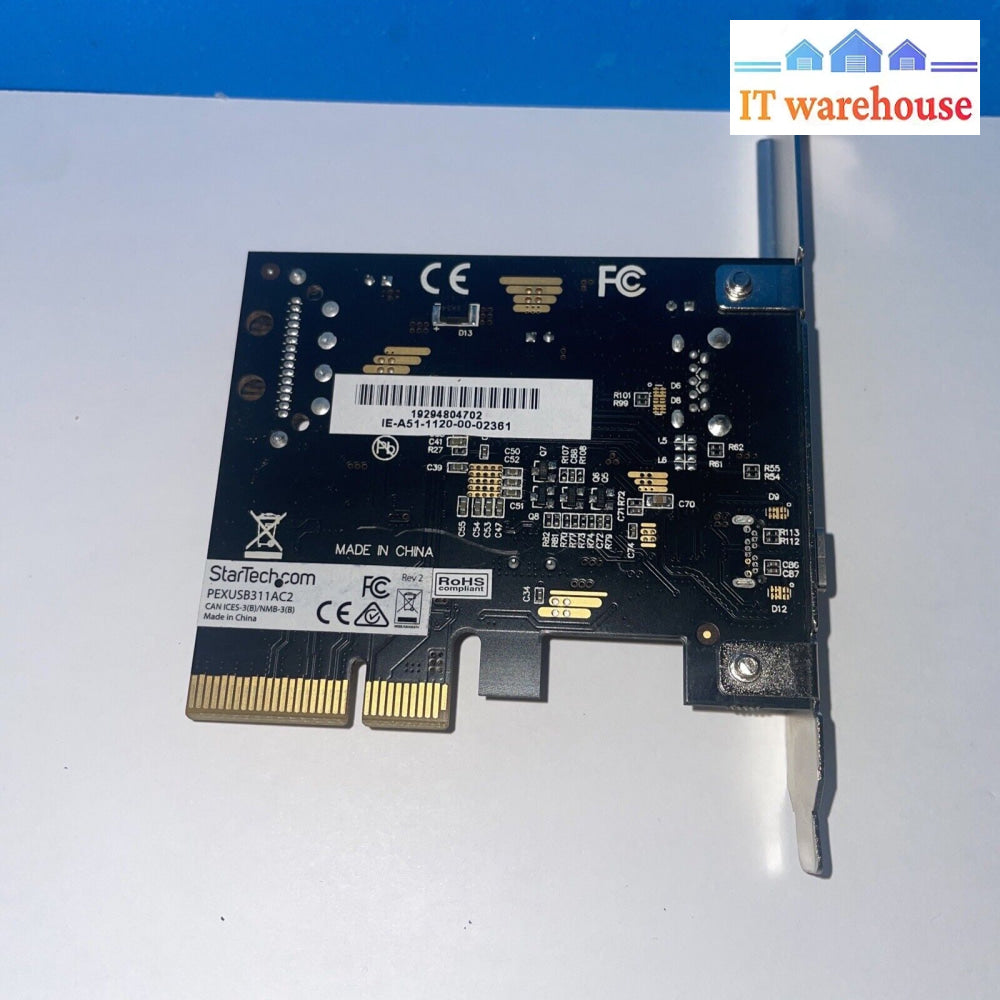 Startech Usb 3.1 Gen2 Pcie Card & Type-C 10Gbps Per Port Pexusb311Ac2