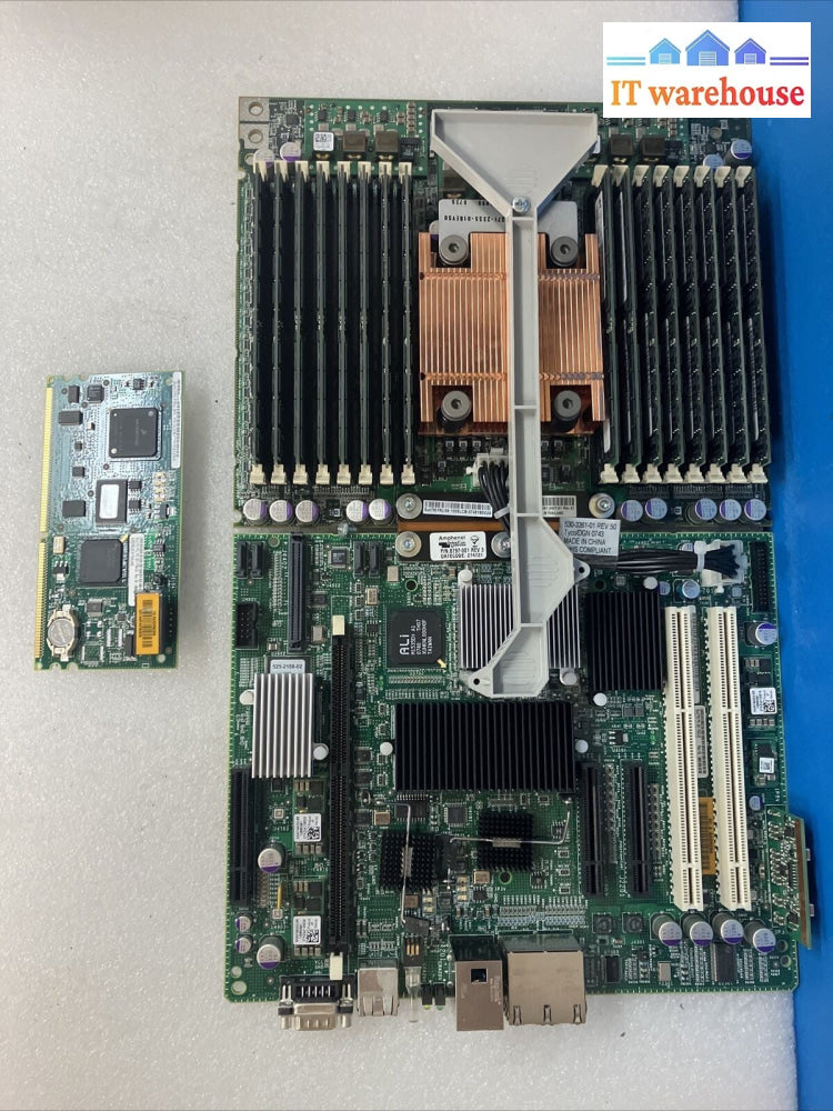 SUN 501-7502-02 Sunfire Motherboard With CPU & (16x 2GB) RAM & 501-7764-03 Card