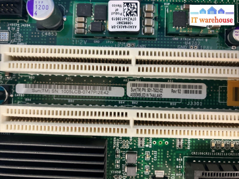 SUN 501-7502-02 Sunfire Motherboard With CPU & (16x 2GB) RAM & 501-7764-03 Card