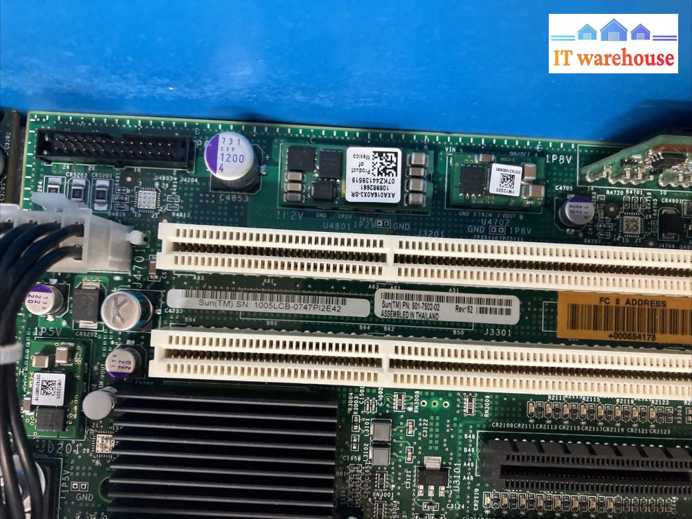 SUN 501-7502-02 Sunfire Motherboard With CPU & (16x 2GB) RAM & 501-7764-03 Card