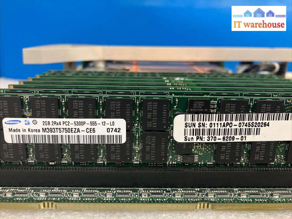 SUN 501-7502-02 Sunfire Motherboard With CPU & (16x 2GB) RAM & 501-7764-03 Card