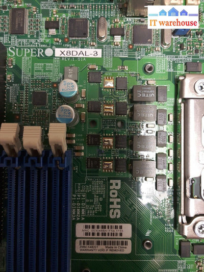 - Super Micro X8DAL-3 ZM9CS48221  LGA 1366 Motherboard W/2x E5506 CPU TESTED