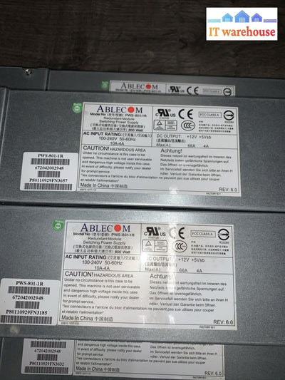Supermicro/Ablecom Pws-801-1R 800 Watt Module Switching Power Supply (Lot Of 5)