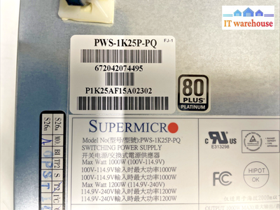 SUPERMICRO PWS-1K25P-PQ 1000W 80 PLUS PLATINUM SWITCHING POWER SUPPLY  +