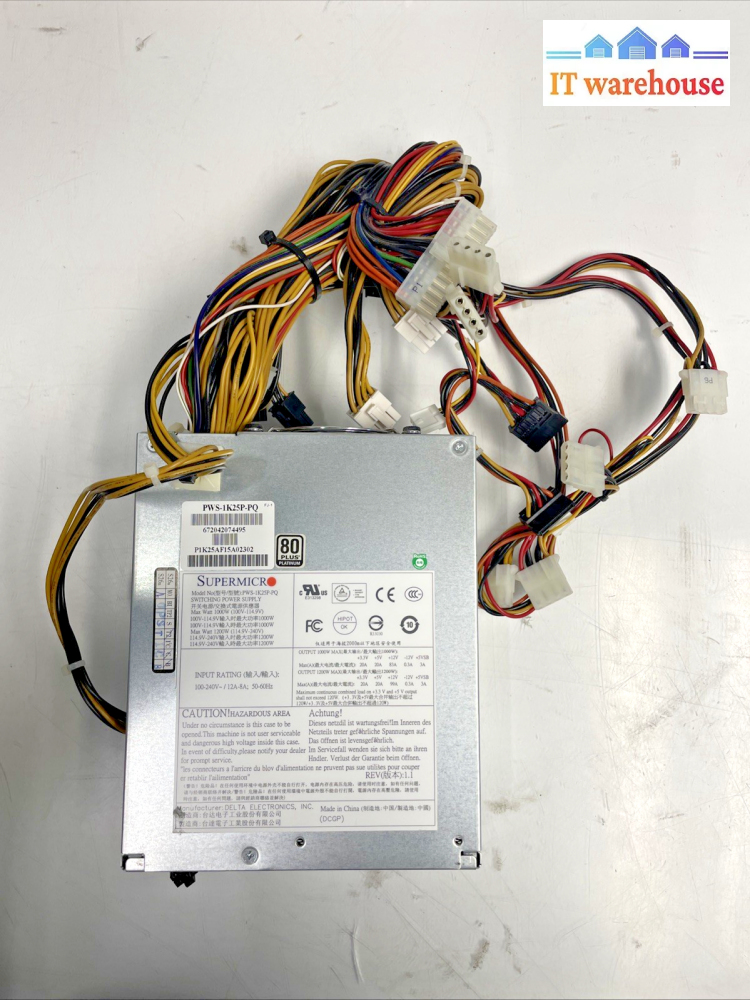 SUPERMICRO PWS-1K25P-PQ 1000W 80 PLUS PLATINUM SWITCHING POWER SUPPLY  +