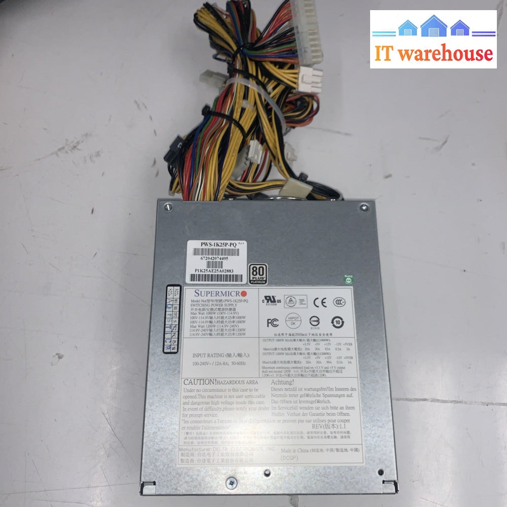 SUPERMICRO PWS-1K25P-PQ 1200W 80 PLUS PLATINUM SWITCHING POWER SUPPLY