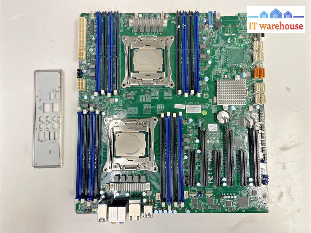 SUPERMICRO X10DAi Dual LGA 2011 Motherboard + 2x E5-2697WV4 CPU w I/O plate +