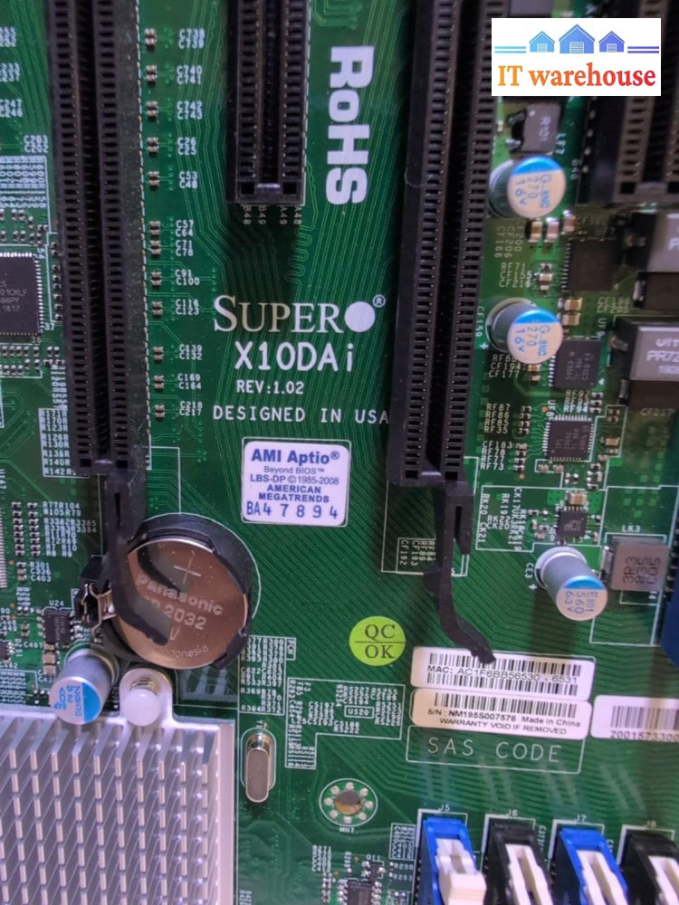 SUPERMICRO X10DAi Dual Socket LGA 2011 Motherboard + 2x E5-2687WV4 CPU -
