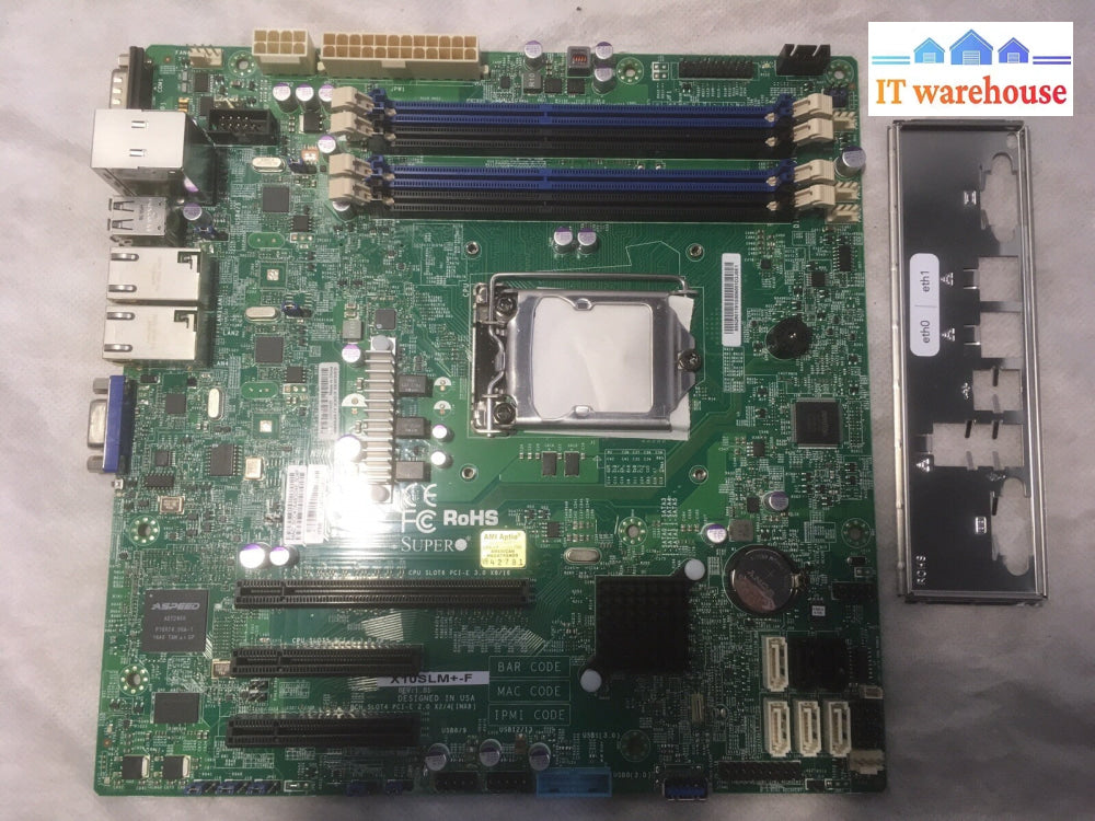 + SuperMicro X10SLM+-F Motherboard - LGA1150 C224 DDR3 PCIE3.0 SATA3 uATX