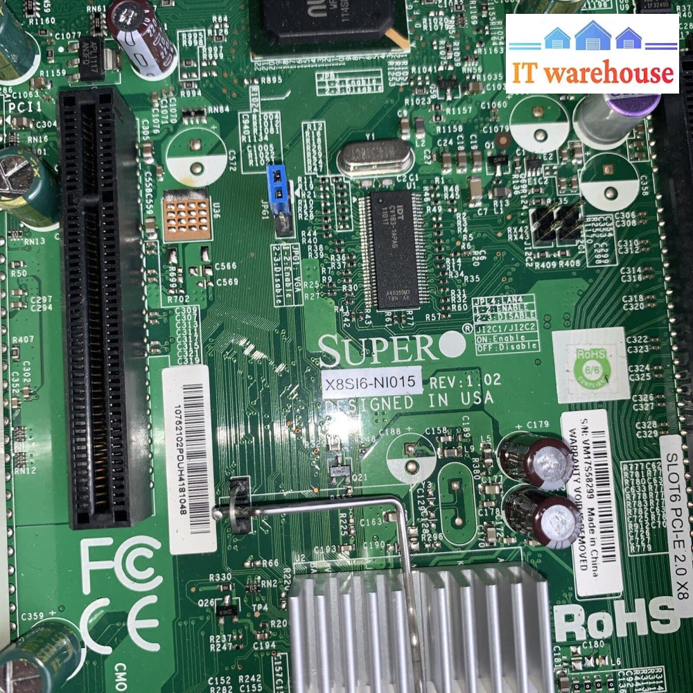 Supermicro X8Si6-F-Ni015 Lga1156 6X Ddr3 Atx Mainboard W/ Cpu