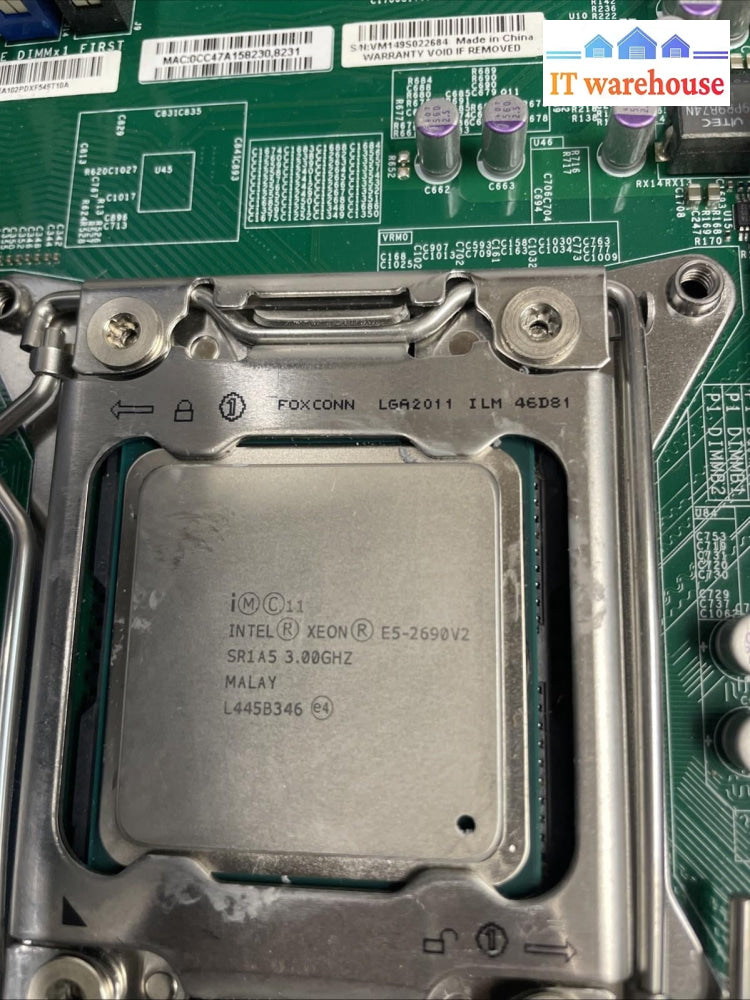 Supermicro  X9DAI  motherboard w xEON E5-2690V2 SR1A5 and IO Plate +