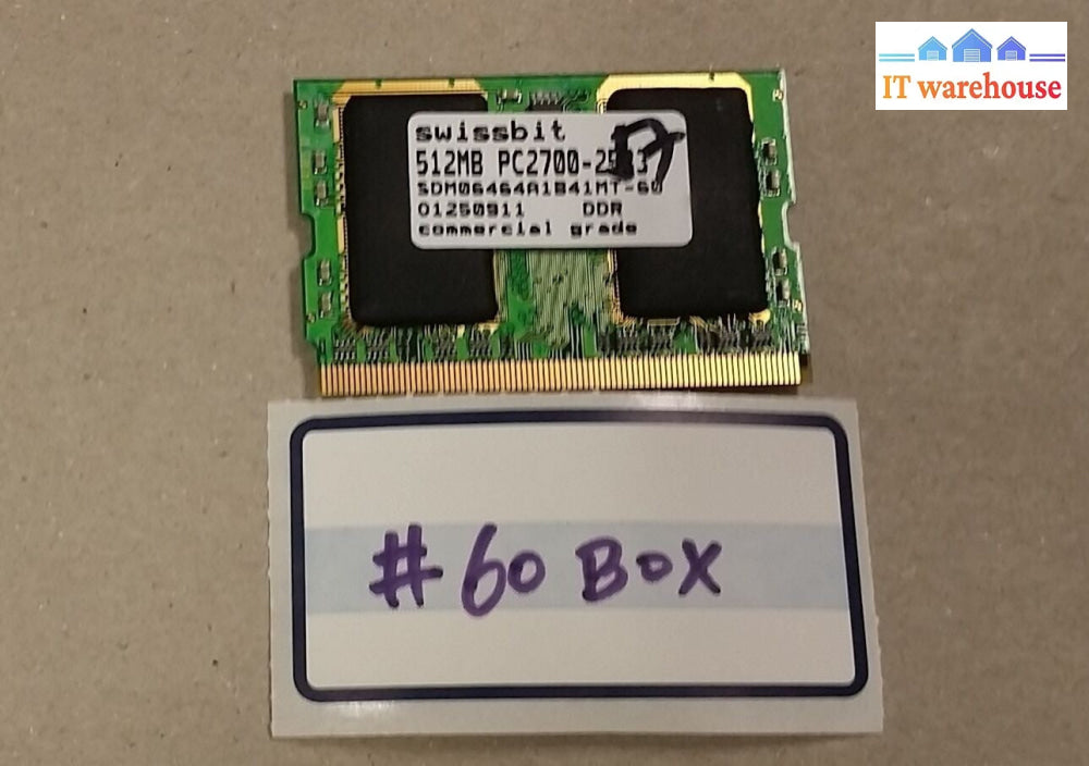SWISSBIT MicroDIMM 512MB PC2700 DDR 333mhz Notebook / Router Memory Ram