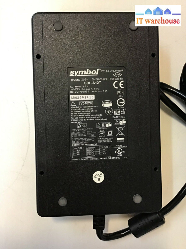 Symbol AC Adapter P/N 50-2400-060R SBL-A12T 50-2400-060  120WATT