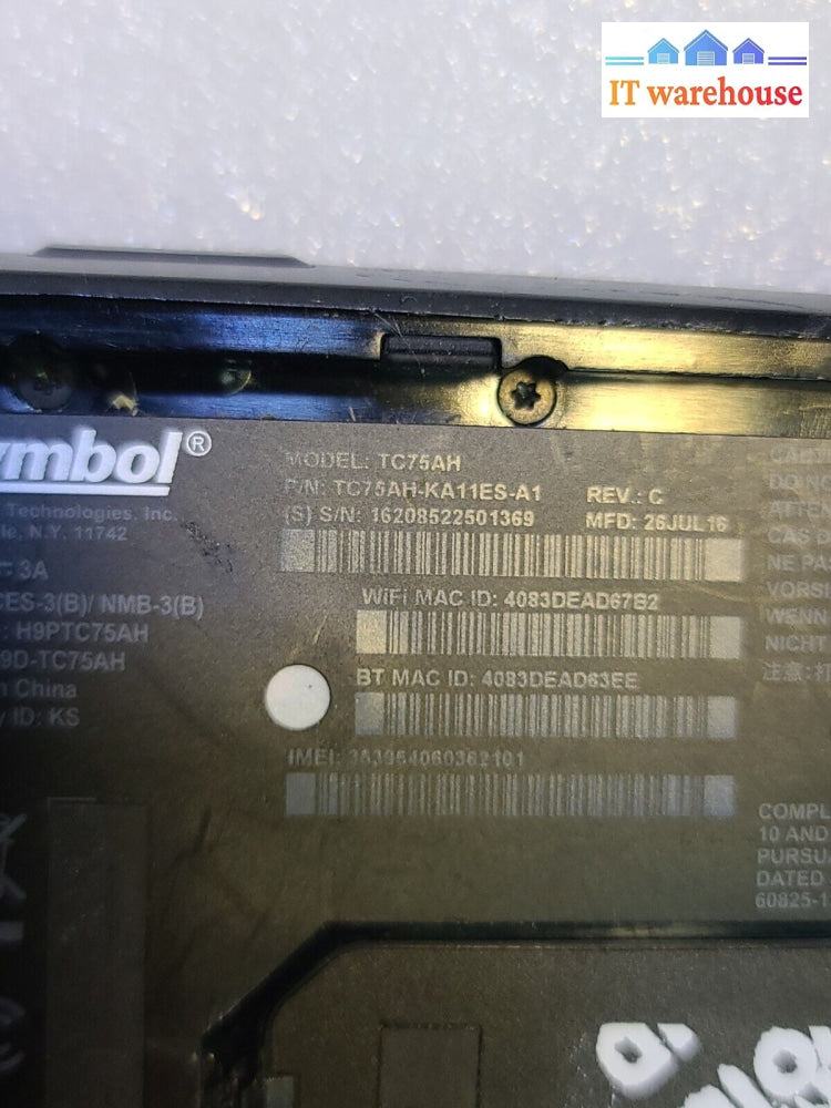 - Symbol Motorola Tc75 Tc75Ah-Ka11Es-A1 Mobile Handheld Computer (Untested)