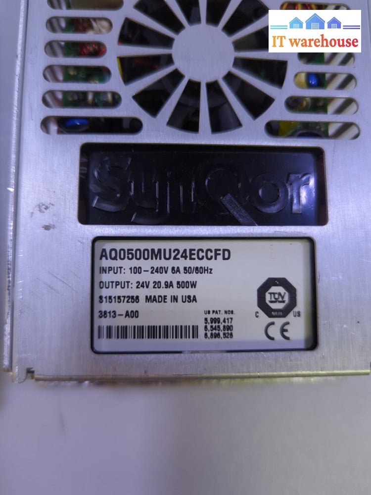 - SYNQOR AQ0500MU24ECCFD Medical Grade AC/DC 16PIN Power Supply 24V 20.9A 500W-