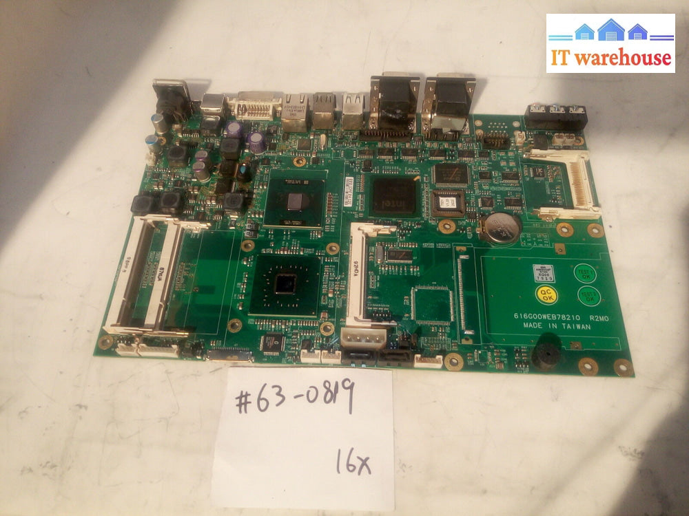 System Board 616G00Web78210 Web-7821-R2M0E1 W/L2400 Sl9Jt Cpu (Qty)