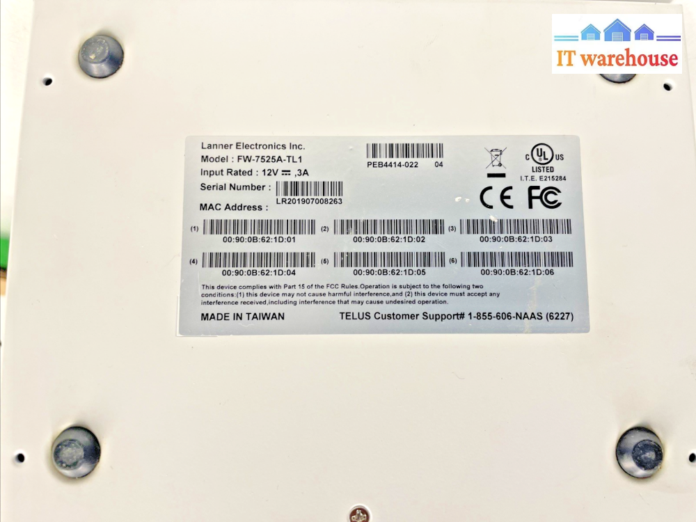 TELUS fw-7525a-tl1 6 Port - Tested , No Power Adapter  +