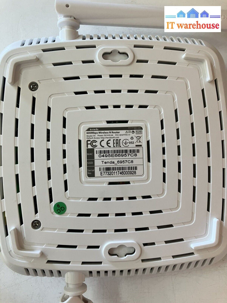 ~ Tenda F9 600Mbps Wi-Fi 4 IEEE 802.11n Ethernet Wireless Router 2.4GHz ISM Band