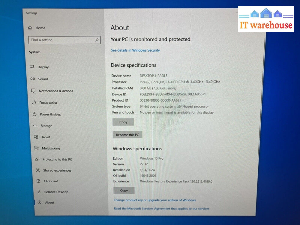 ~ Thinkcentre M83 Sff Desktop I3-4130 Cpu / 8Gb Ram 500Gb Hdd Windows 10 Pro