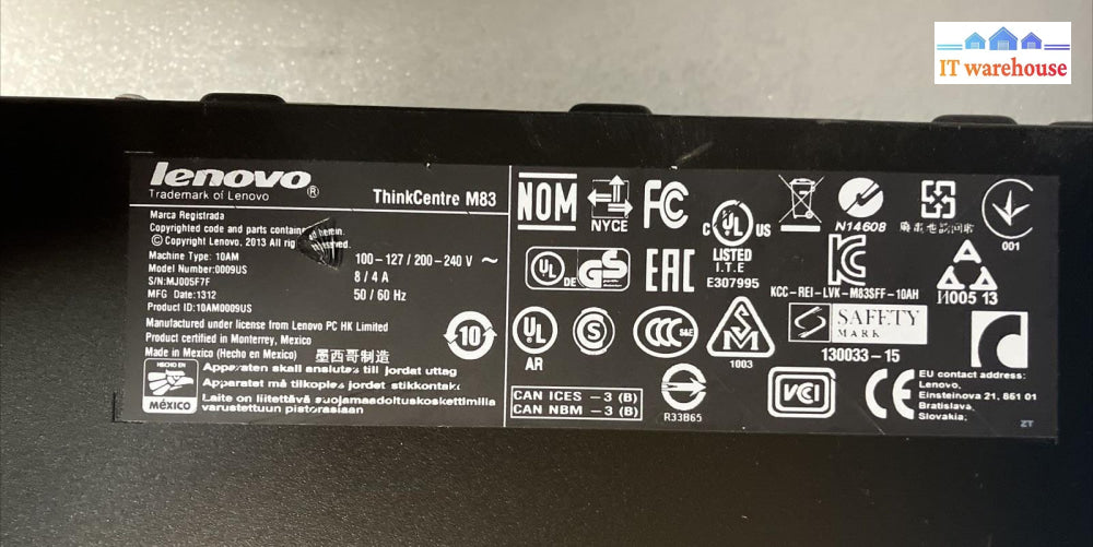 ~ Thinkcentre M83 Sff Desktop I3-4130 Cpu / 8Gb Ram 500Gb Hdd Windows 10 Pro