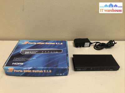 $ Three Port 3 Input to 1 Output HDMI Switcher 3x1 Switch 1080P