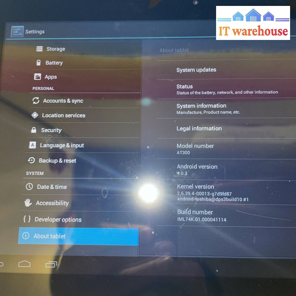 Toshiba At300-101 30Gb Wi-Fi 10.1In Pad