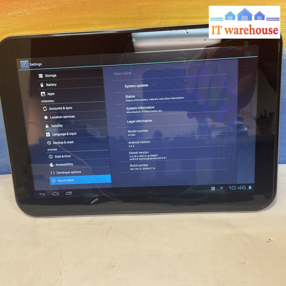 Toshiba At300-101 30Gb Wi-Fi 10.1In Pad