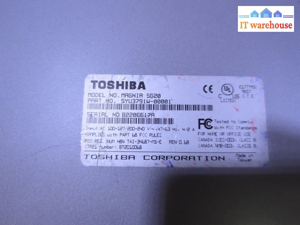 Toshiba Magnia SG20 VPN Linux server Web server (No HDD, *Read*) -