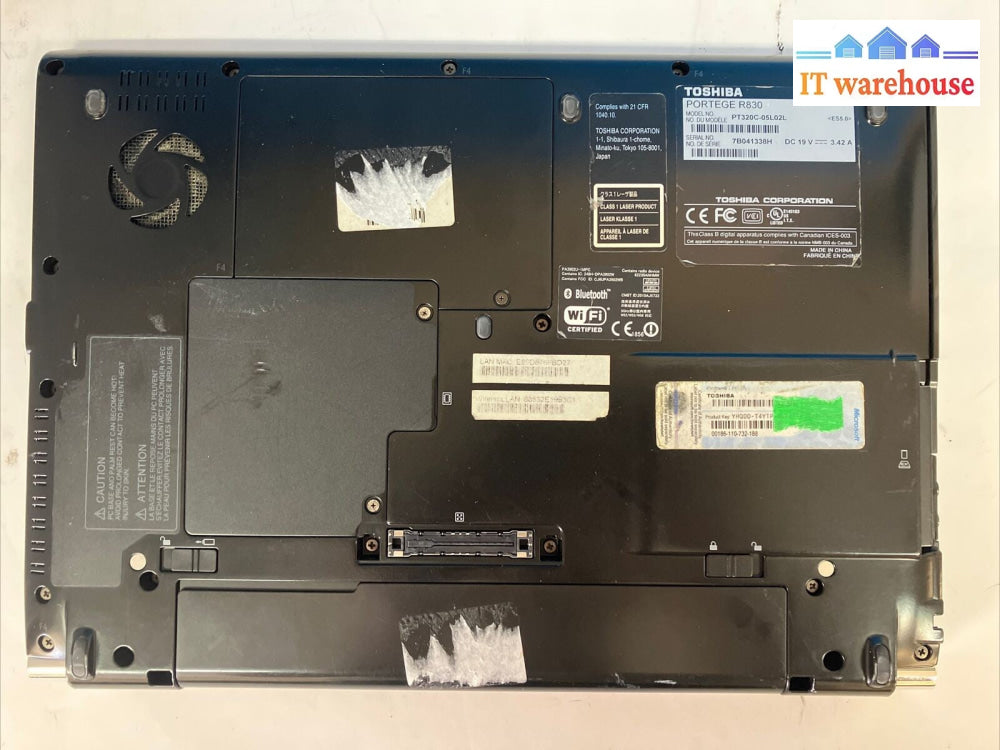 Toshiba Portege R830 13.3" Laptop Intel i3-2310M CPU/ 3GB RAM / 250GB HDD / XP ~