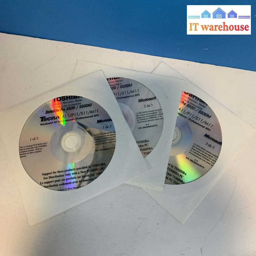 Toshiba S500/S500M Tecra A11 M11 P11 Operating System Windows XP SP3 Recovery CD