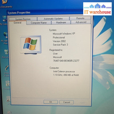 Toshiba Satellite 1800 laptop Celeron 100 512MB 20GB Windows XP Pro SP3