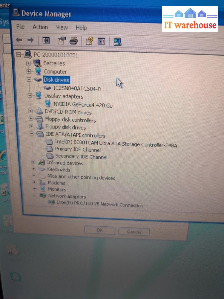 TOSHIBA SATELLITE 2410 15" Laptop Pentium 4-M 1.9GHz/512MB RAM/40GB HDD/WIN XP -