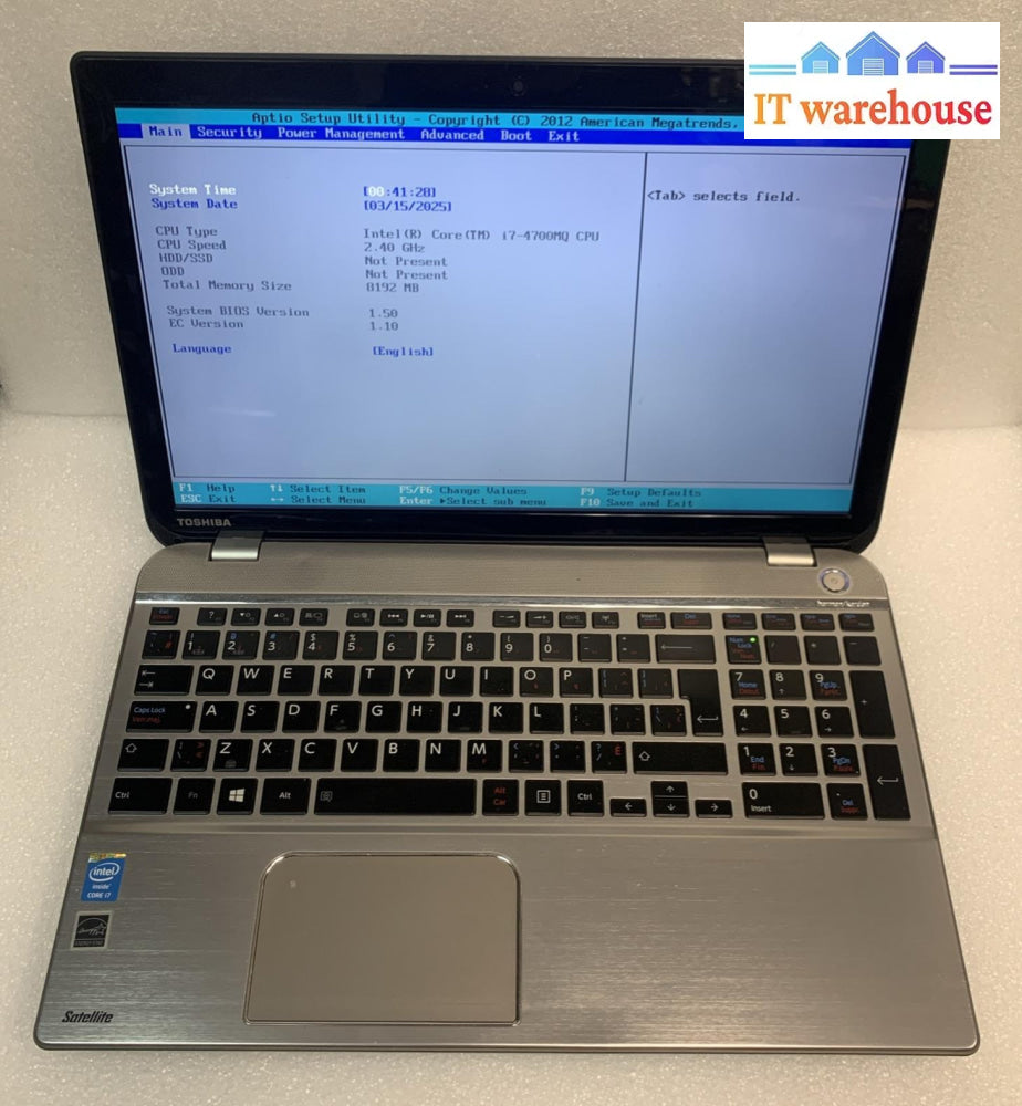 Toshiba Satellite P50-A Laptop Core i7-M4700MQ 2.4GHz 8GB Laptop barebone