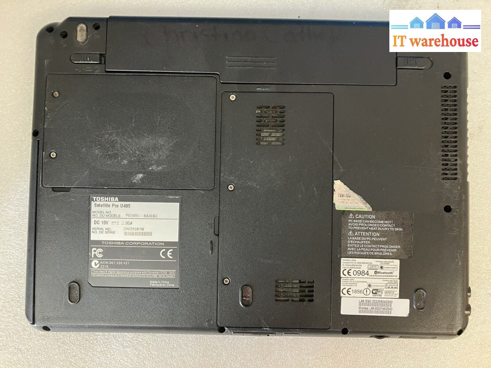 ~ Toshiba Satellite Pro U400 13.3" Laptop C2D T5870 2GHz, 3GB RAM, 300GB, XP SP3