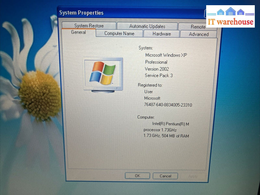 ~ Toshiba TECRA A3X 15" Laptop Pentium M 1.73GHz CPU /512MB RAM /80GB HDD Win XP