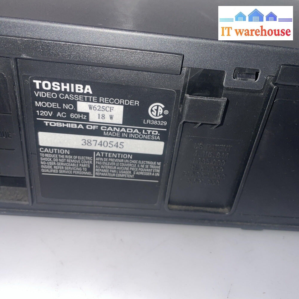 Toshiba W625Cf 4 Head Vhs Vcr Recorder Player (No Remote)
