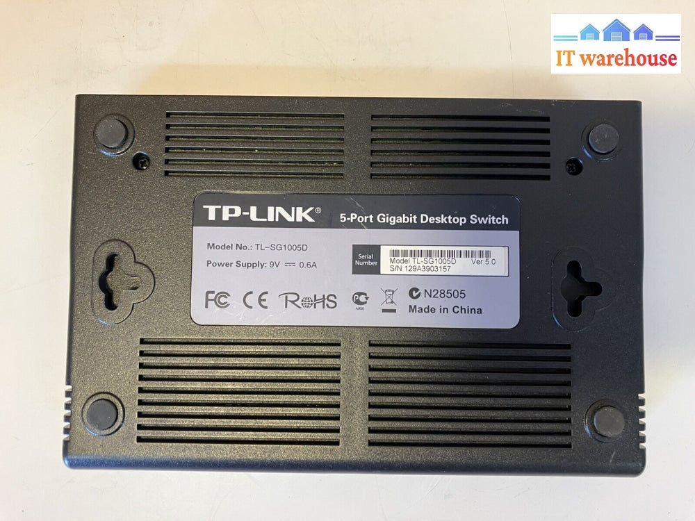 ~ Tp-Link 5-Port Gigabit Desktop Switch N28505 Tl-Sg1005D Ver:5.0 Tested/Working