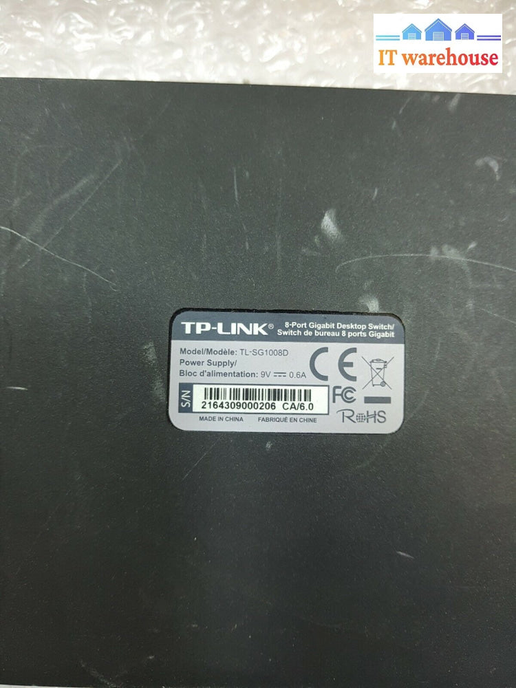 - Tp-Link 8-Port Gigabit Desktop Switch Tl-Sg1008D With 9V Adapter