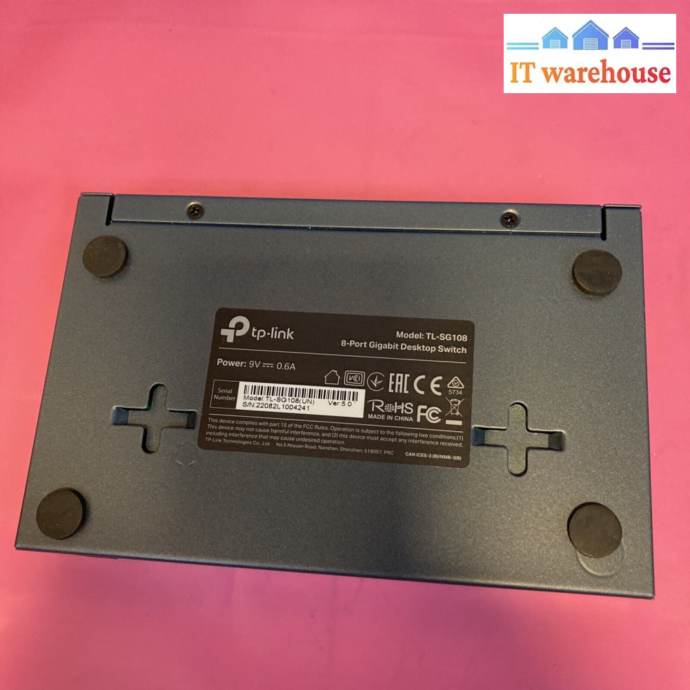 Tp-Link Tl-Sg108 8-Port Switch 10/100/1000Mbps + Power Adapter